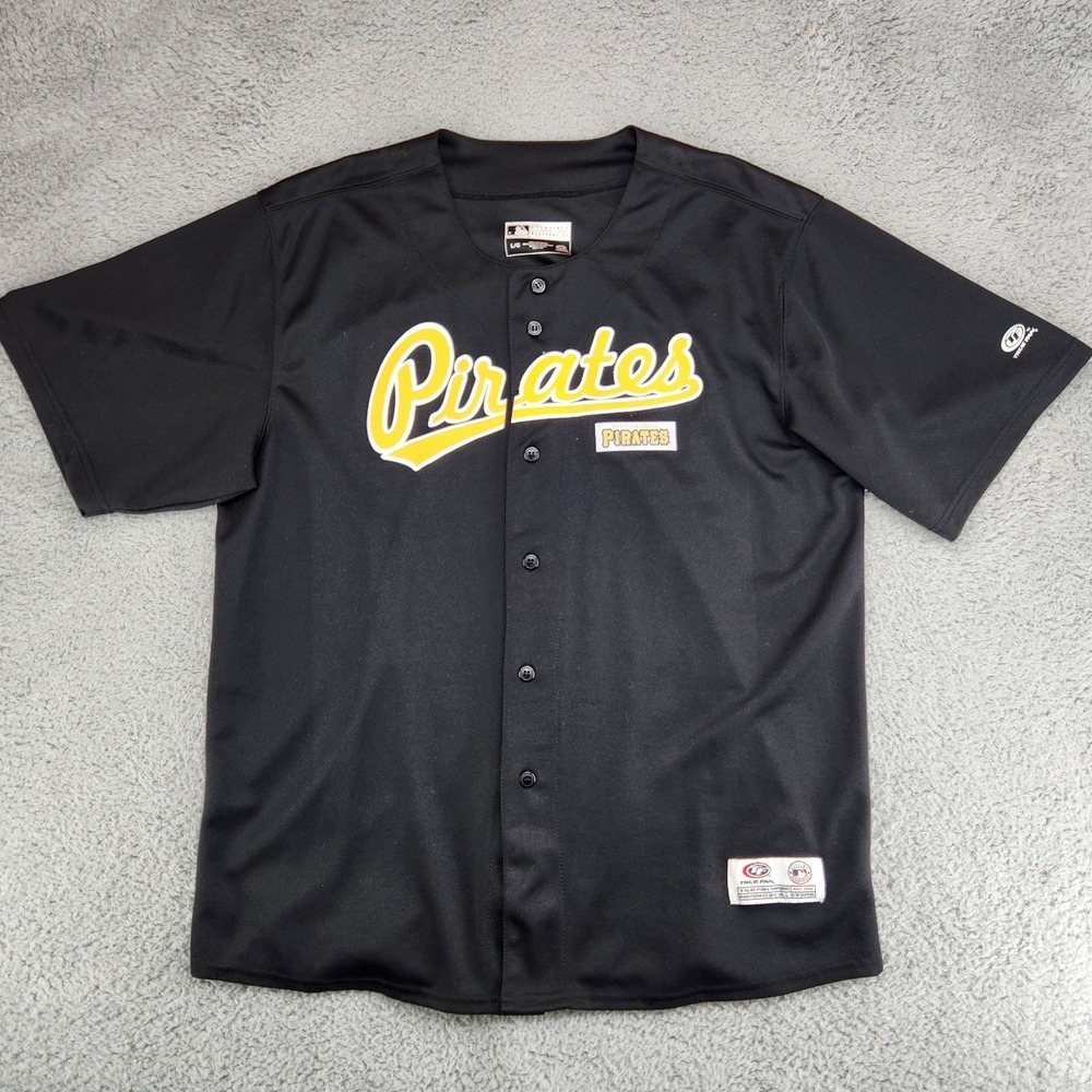 Pittsburgh Pirates True Fan MLB Genuine Merchandise Jersey Size L Black